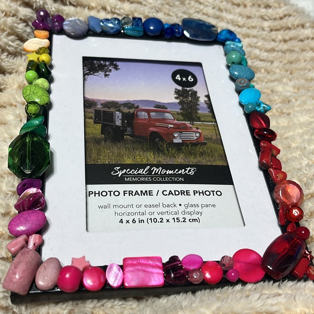 Hand crafted decorative Photo frame 4x6, glass pane